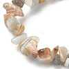 Natural Botswana Agate Chips Beaded Stretch Bracelets BJEW-JB09476-01-3