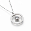 304 Stainless Steel Pendant Necklaces NJEW-O118-23-3