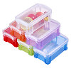 6Pcs 6 Colors Transparent Plastic Stackable Mini Organizer Bead Containers with Locking Lid CON-BC0007-66-1
