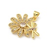 Rack Plating Brass Micro Pave Cubic Zirconia Pendants KK-G513-35G-2