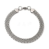 201 Stainless Steel Link Chain Bracelets for Women Men STAS-T077-20P-02-4