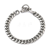 304 Stainless Steel Cuban Link Chain Bracelets for Women BJEW-G779-03P-4