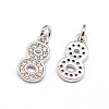 Real Platinum Plated Tone Brass Micro Pave Cubic Zirconia Number Charms ZIRC-E011-08-1
