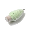 Flocky Opaque Resin Pendants LS-RESI-F062-02B-2