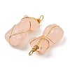 Natural Rose Quartz Pendants G-K338-30G-03-2