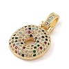 Brass Micro Pave Cubic Zirconia Pendants ZIRC-P121-01G-O-2