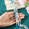 3Strands Electroplate Glass Beads Strands EGLA-TA0013-55-7