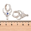 Brass Micro Pave Cubic Zirconia Dangle Hoop Earrings EJEW-G471-46P-5