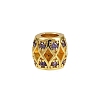 Hollow Barrel Rack Plating Brass Cubic Zirconia European Beads KK-L236-06G-1