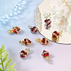 8Pcs 4 Styles Brass Glass Pendants KK-TA0008-17-4