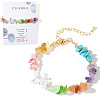 Chakra Theme Natural Mixed Gemstone Chip Beads Bracelets for Women PO2613-1