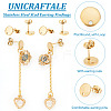 PVD Vacuum Plating 304 Stainless Steel Stud Earring Findings STAS-UN0016-05A-G-5
