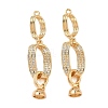 Brass Micro Pave Clear Cubic Zirconia Fold Over Clasps KK-S531-36G-1