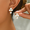 Elegant Brass Imitation Pearl Stud Earrings Women's Daily Jewelry DV0468-2-2