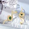 Brass Micro Pave Cubic Zirconia Stud Earrings EJEW-P301-18G-3