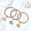 3Pcs 3 Colors Zinc Alloy Charm Bracelets BJEW-SC0001-56-4