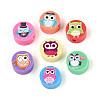 Printed Handmade Polymer Clay Beads CLAY-T022-12K-1