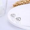 Exquisite 925 Sterling Silver Cubic Zirconia Stud Earrings EJEW-BB20112-5