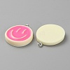 Opaque Resin Enamel Pendants RESI-WH0036-20B-1