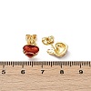 Brass Enamel Stud Earrings for Women EJEW-A126-05E-G-3