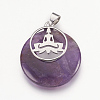 Natural Amethyst Pendants KK-F751-J03-2