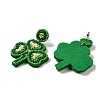 Saint Patrick's Day Glass Seed Beaded Dangle Stud Earrings LS-EJEW-F327-01A-2