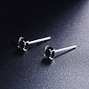 SHEGRACE Rhodium Plated 925 Sterling Silver Four Pronged Ear Studs JE420F-03-3