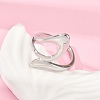 Hollow Triangle Brass Open Cuff  Rings for Women RJEW-G343-13P-3