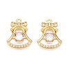 Christmas Theme Brass Pave Clear Cubic Zirconia Charms KK-T073-02G-1