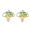 Alloy Green & Yellow Enamel Fan Connector Charms FIND-M079-07B-G-1