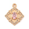 Brass Micro Pave Cubic Zirconia Pendants KK-Z072-03KCG-01-1