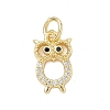 Brass Micro Pave Cubic Zirconia Charms KK-K368-06C-G-1