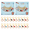 Alloy Enamel Heart Pendant Locking Stitch Markers HJEW-PH01864-1