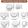 CRASPIRE 7Pcs 7 Styles Flower & Oval Resin Clay Cutters DIY-CP0010-34-2