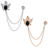 2Pcs 2 Colors Men's Alloy Brooch Lapel Pin JEWB-SP0001-05-1