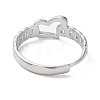 304 Stainless Steel Hollow Heart Adjustable Rings RJEW-D006-19P-3