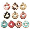 50Pcs 10 Colors Printed Alloy Pendants ENAM-CJ0006-81-1