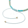 Bohemian Style Natural Amazonite & Glass Braided Bead Bracelet BJEW-JB10136-02-4