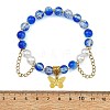 Alloy Butterfly Charm Bracelets BJEW-JB14139-6