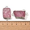 Raw Rough Natural Dyed Quartz Crystal Links Connector Charms G-K189-04S-02-3