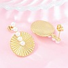 Brass with ABS Imitation Pearl Stud Earrings KK-CBAD104-02G-2