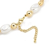 Rack Plating Oval Round Brass & ABS Imitation Pearl Beaded Necklaces NJEW-P317-10G-2