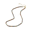 Natural HuBei Turquoise Cube Beaded Necklace for Women NJEW-JN04111-01-1