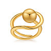 Round Beaded Brass Adjustable Finger Rings FS-WG25FED-01-5