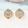 Brass Micro Pave Cubic Zirconia Stud Earrings EJEW-G471-05G-3