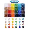 3600Pcs 24 Colors Transparent Electroplate Glass Beads GLAA-YW0003-33-1