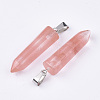Cherry Quartz Glass Point Pendants LS-G-R220-34N-2