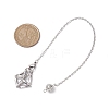Stainless Steel Braided Chain Macrame Pouch Empty Stone Holder Dowsing Pendulums PALLOY-JF02738-01-3