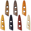 56Pcs 7 Colors 2-Hole Wood Buttons BUTT-GF0004-26-7