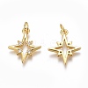 Brass Micro Pave Clear Cubic Zirconia Pendants ZIRC-O035-22G-2